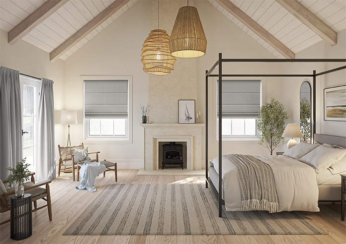 Genoa Faux Silk (Blackout), Silver Shimmer - Roman Blind - Image 8